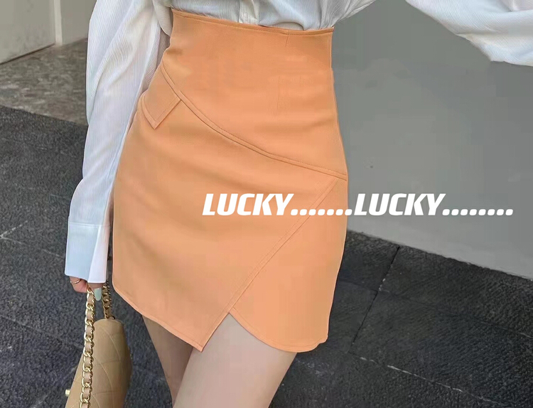 goods in stock! New year in early spring! [lucky] high waist, slim and versatile skirt 1169# zxx