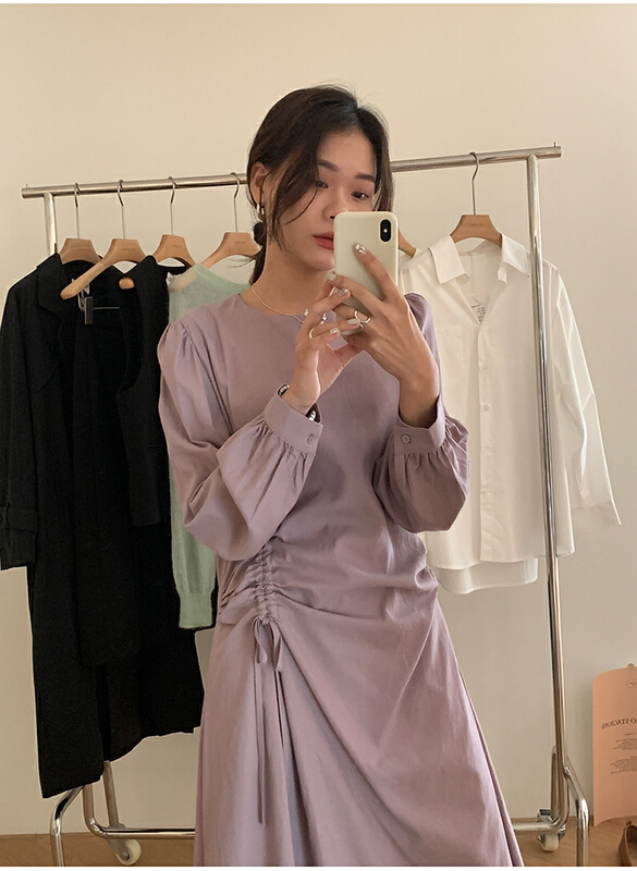 goods in stock! New year in early spring! [the mind] solid color versatile design dress 60081# jhy