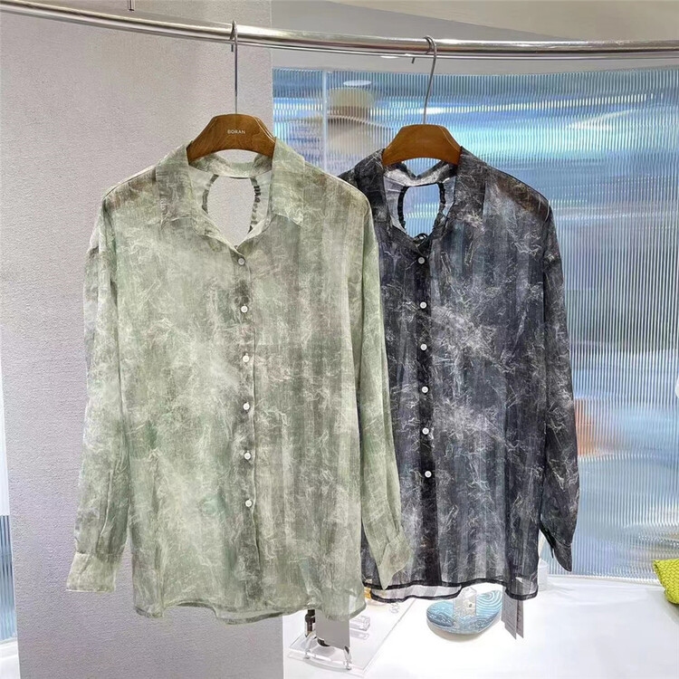[Boran · Boran] color blocking loose and thin shirt 22b7209# LSW