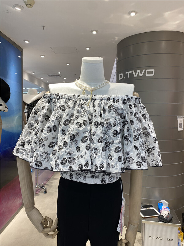 [D2] off shoulder flower fashion blouse 2221176# CSX