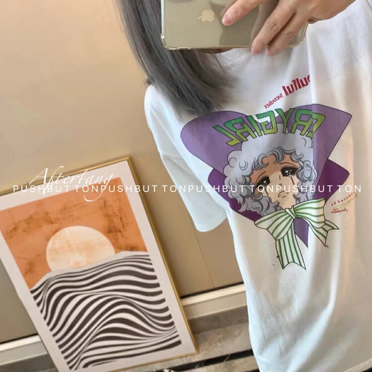 [three thousand gold] cartoon animation girl print short sleeve T-shirt 1166# ll