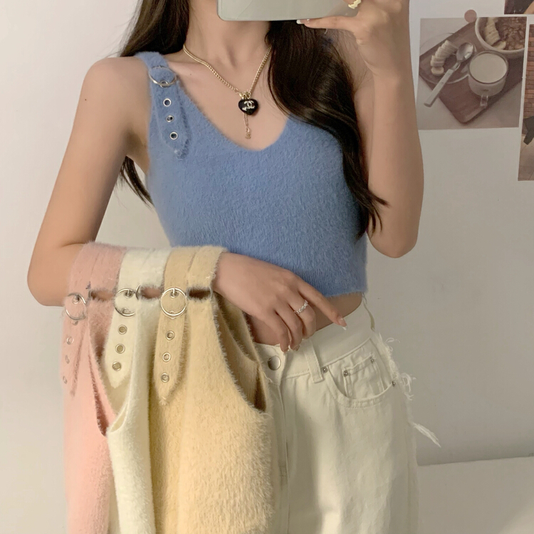 New year in early spring! [fat family (F.P)] fashion versatile adjustable shoulder belt vest y1578\hbx