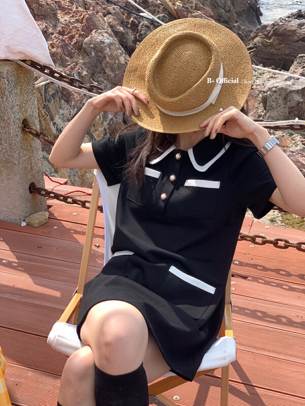 New year in early spring! [B plus] aging style contrast dress 22-518-2# HBx