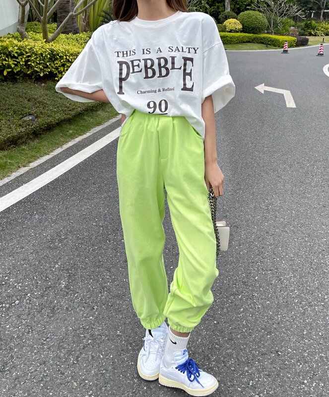 [keyboard] Korean label elastic waist casual pants c-2851# LSL