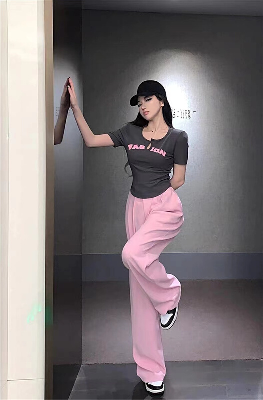 New in early summer! [yipinjia] letter printed short sleeve + casual pants set ys1-8052# WTT