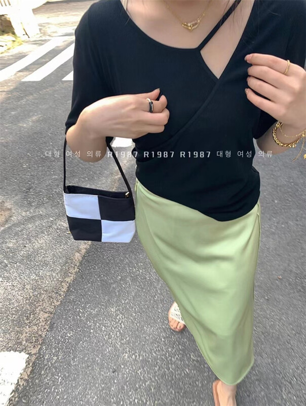 [r1987] pure style hollow out clear color short sleeve T-shirt 5189# zjy