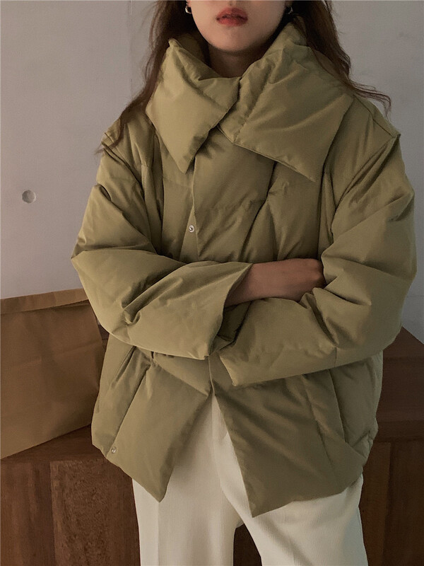 [simnice] Korean versatile large lapel warm down jacket (including 90% white duck down) 1960# cqw
