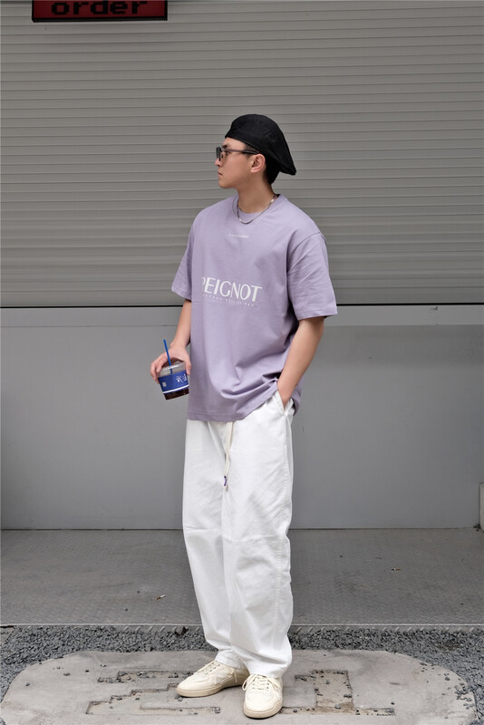 goods in stock! New year in early spring! [quick simple] round neck Korean comfortable breathable micro wide short sleeve T-shirt 22017# ZZL