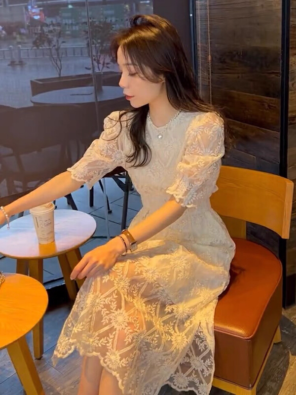 [ou zhengsha] elegant and slim lace dress 18783# JJ