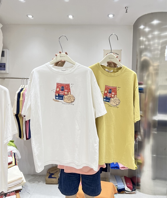 New in early summer! [rara] small fresh print loose short sleeve T-shirt 79107# LSL