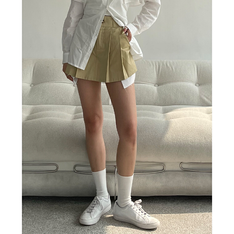 [FabI] design feeling pleated slim skirt pants 6198# XYJ