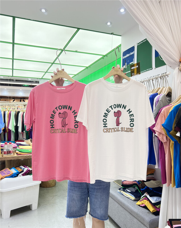 [1986] dog letter print comfortable short sleeve T-shirt f1200# LSL