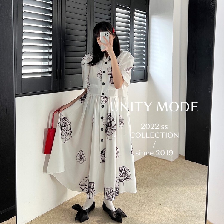 New in early summer! [unit] fashionable print dress 8002# cqw