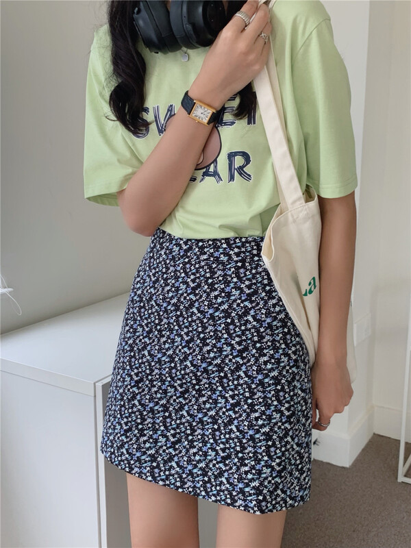goods in stock! New in early summer! [Lina] Korean Vintage Floral A-line skirt 221q004# zxx