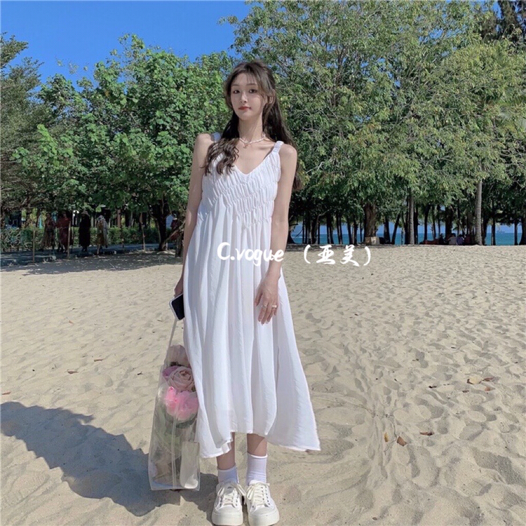 New in early summer! [c.vogue] Korean style gentle and pure style suspender dress 29913# PCZ
