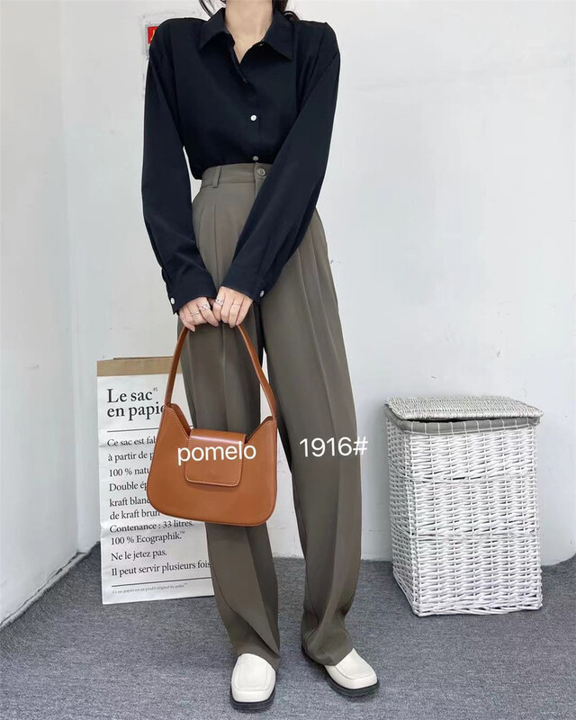 New year in early spring! [grapefruit] high waist versatile straight pants 1916# hjy