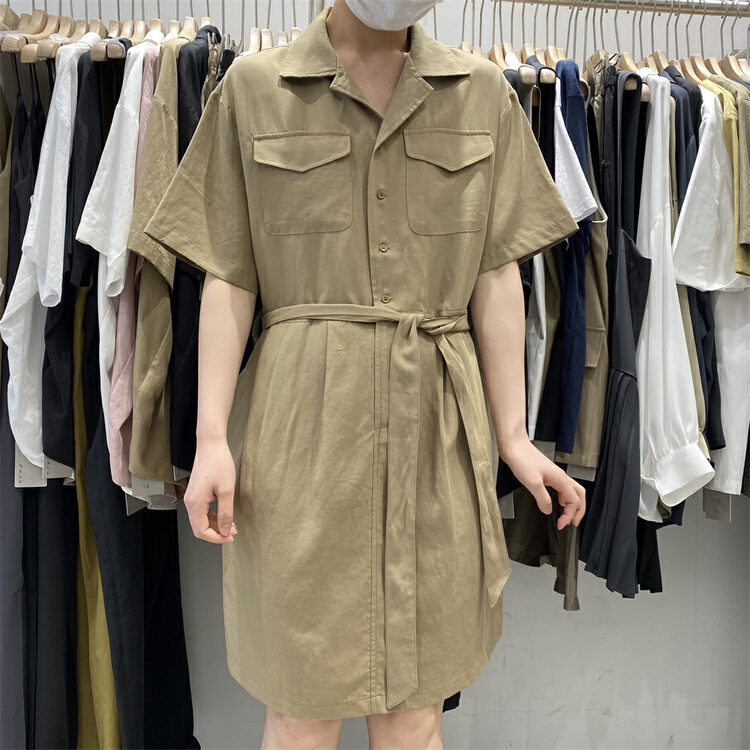 [self] double pocket Tencel cotton dress (with belt) 7162# LSL