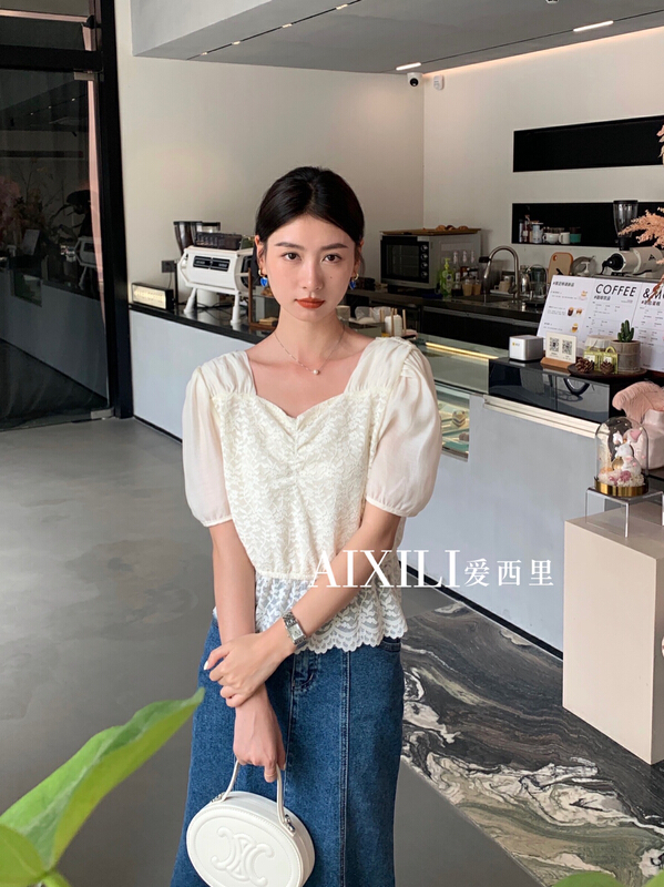 [aixili aisili] French stitched lace blouse 6173-1# WPL
