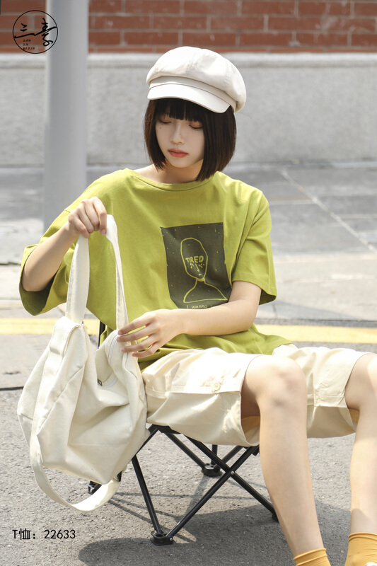 New in early summer! [original of three plain clothes] simple temperament leisure printed short sleeve T-shirt 22633# XYJ