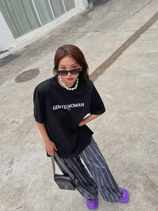 [7n] Korean printed letter loose short sleeve T-shirt 3506# ozq