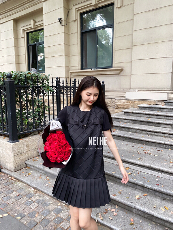 New year in early spring! [neihe] rhombic Pleated Dress 22068# zxx