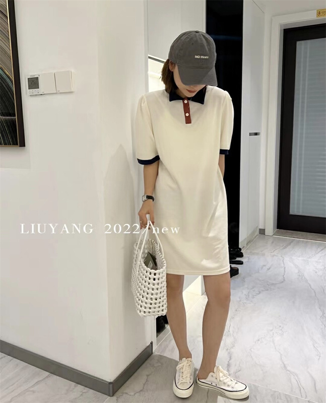 【LIU-Y】韓版撞色Polo領連衣裙  16778#  XJ