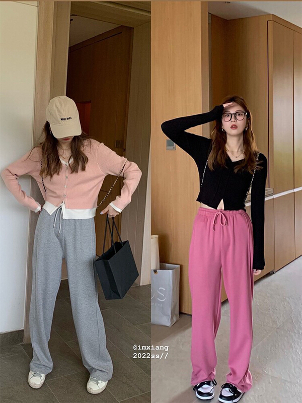 New in early summer! [x · h studio] Korean drawstring wide leg casual pants 3185# ozq