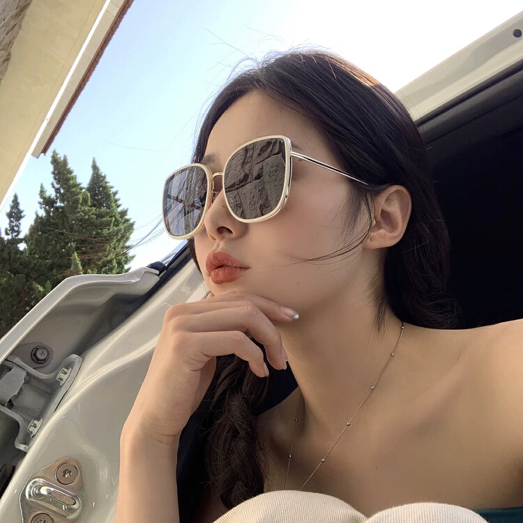[fiber color scarf glasses] versatile Korean minority Sunglasses (with box) 5356-1# LSL