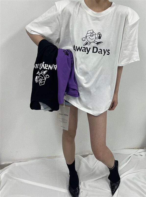 [open] Korean round neck printed short sleeve T-shirt 3775# ozq
