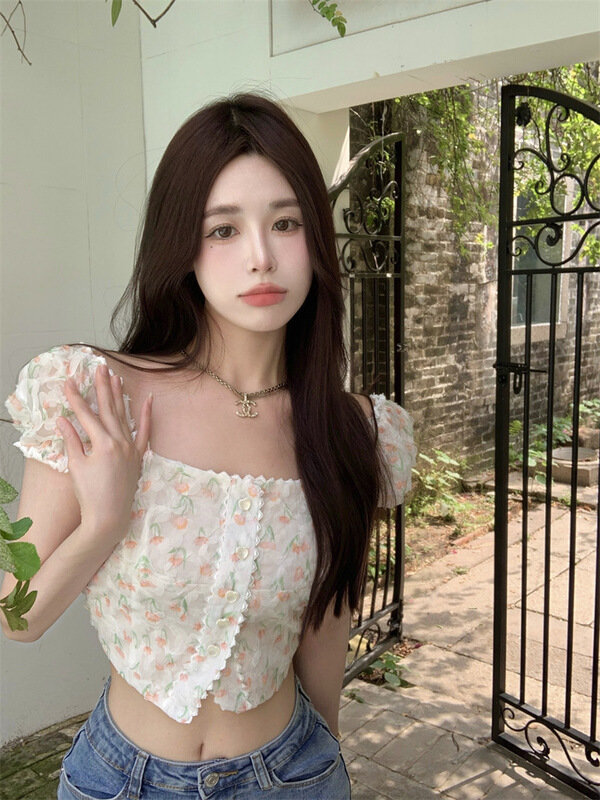 New in early summer! [DS +] niche design short floral shirt 3113# JJ