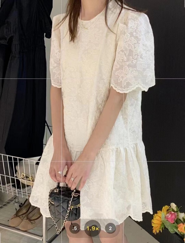 [m.zi studio] Korean embroidered round neck age reducing dress 6966# HBx