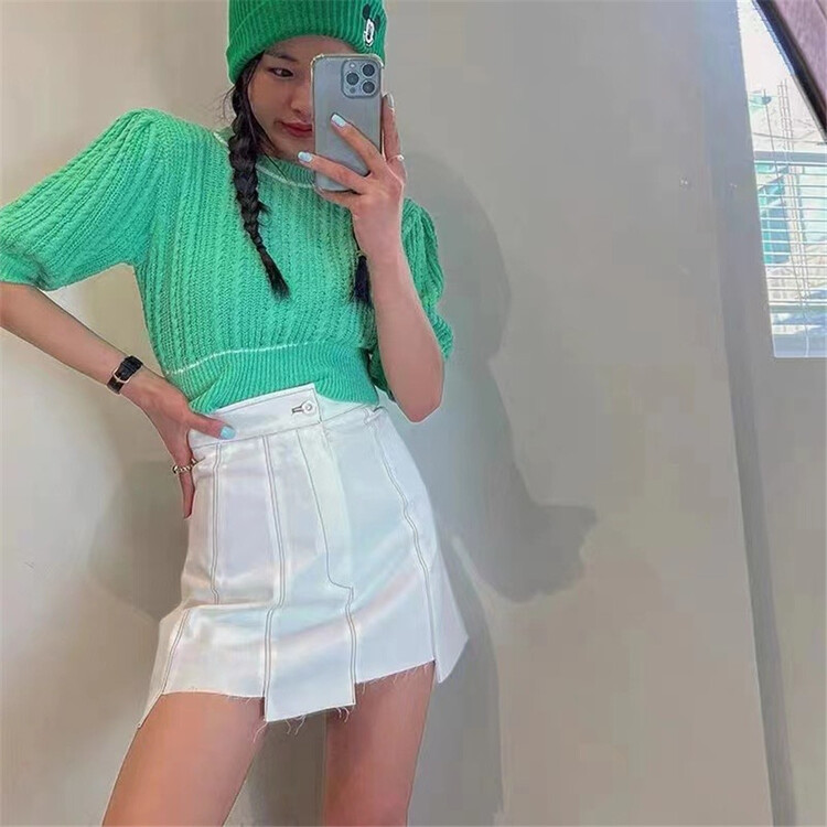 [sevenforershop] contrast color crew neck loose knit shirt (only selling knitwear) 1322# ozq