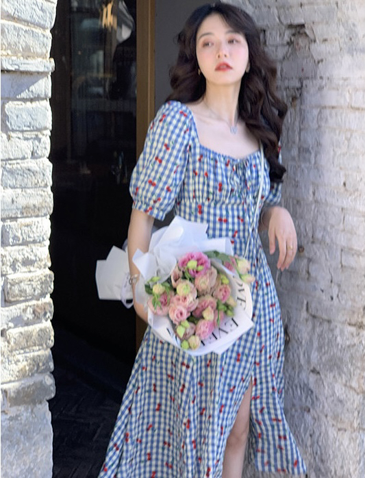 goods in stock! New in early summer! [smile baby] French Vintage Floral Dress b2663# WPL