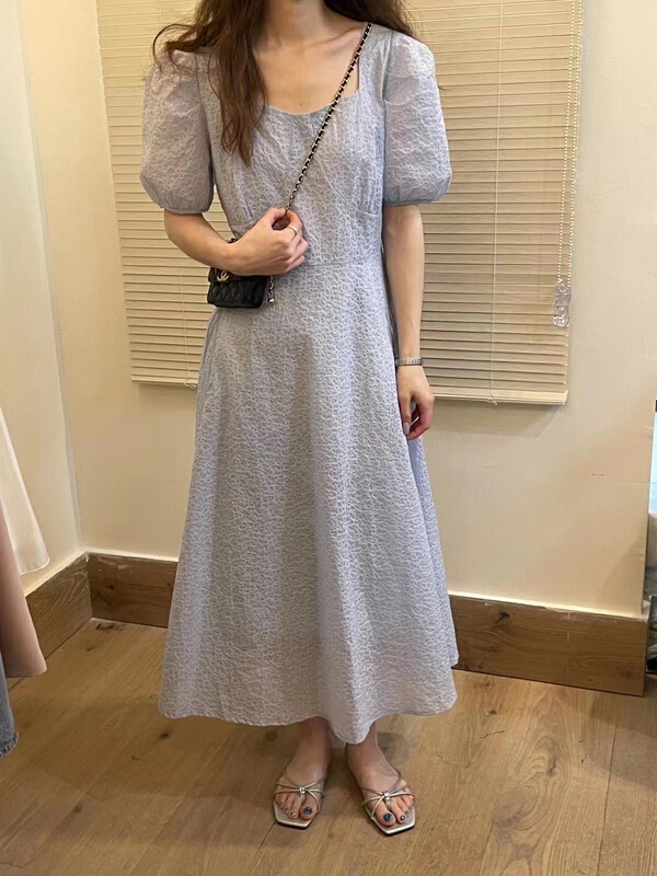 [baby] square neck, slim and versatile dress 8577-1# WTT