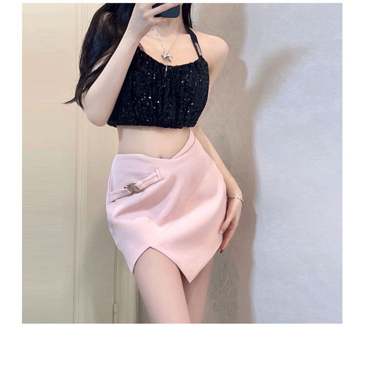 [Tan] irregular temperament lady skirt p3106# zxx