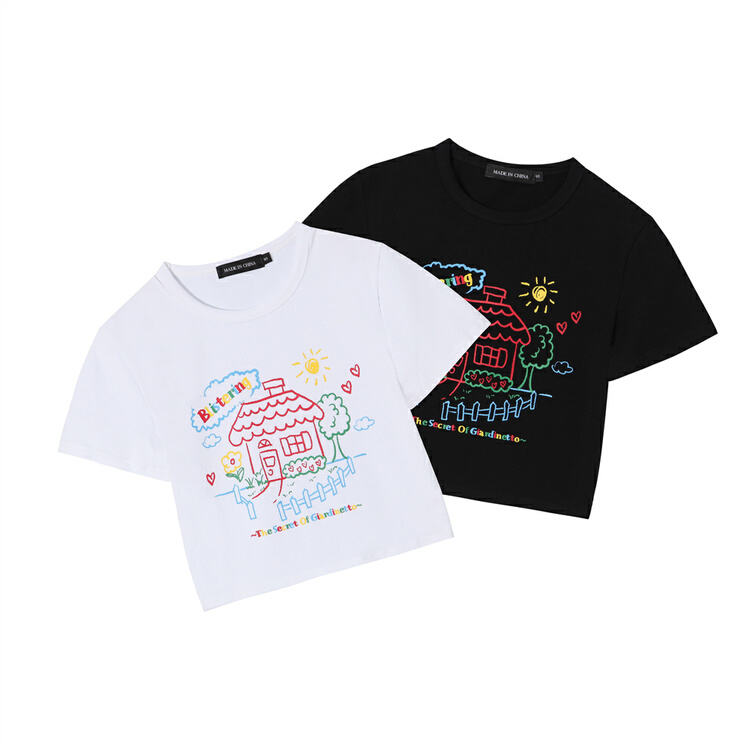 [heyhenry] fun and versatile print comfortable short sleeve T-shirt n2608# CSX