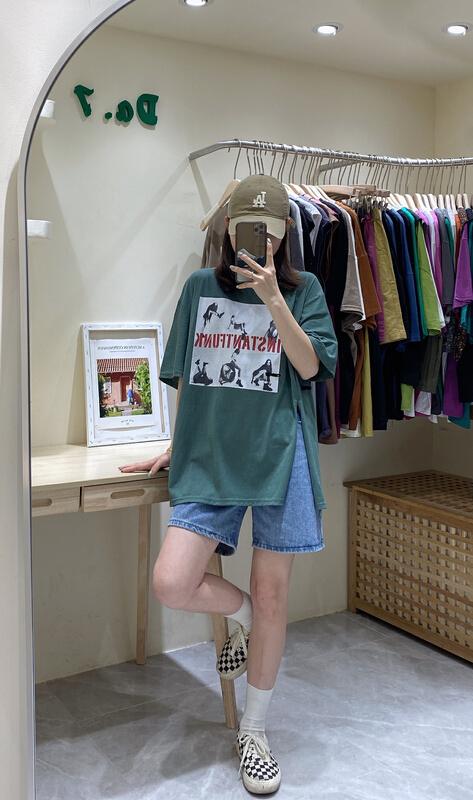 [da. 7] split design Pullover short sleeve T-shirt 2626# LSL