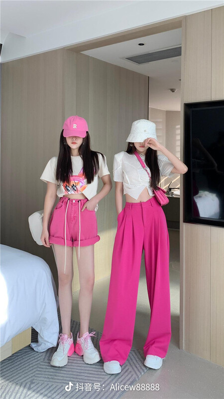 [1to3] Korean version solid color short shirt d8092# L