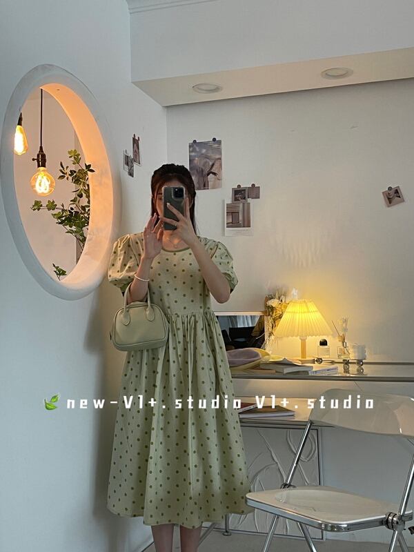 New in early summer! [VI +] Korean wave point temperament dress 33006# LSW