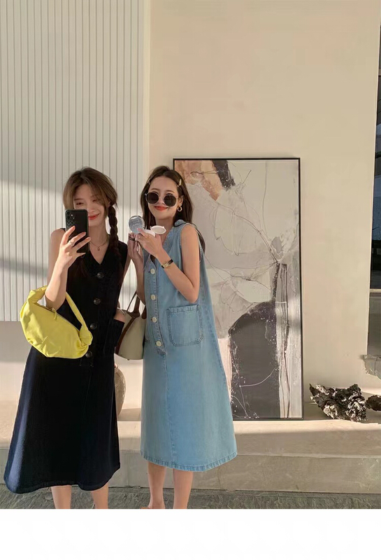 New in early summer! [Dandan] Korean sleeveless denim dress 8805# LSW