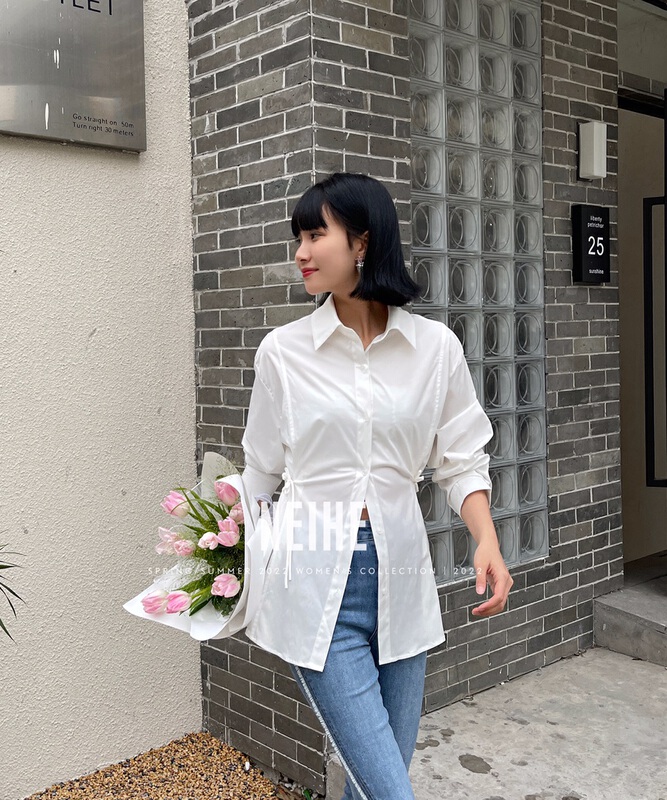 New year in early spring! [neihe] Satin retro disc button waist shirt 11301# zxx