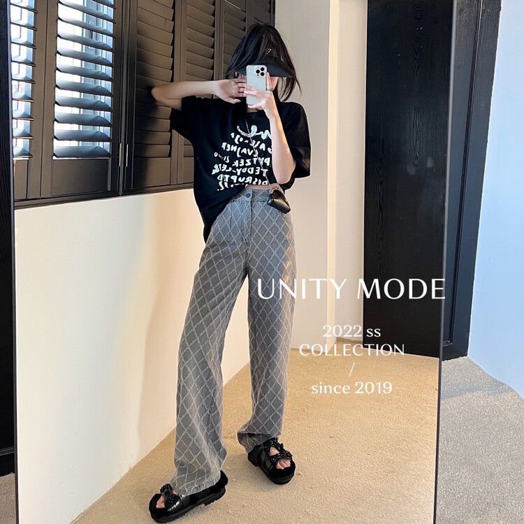 New year in early spring! [unit] embroidered Plaid casual jeans 5279# cqw