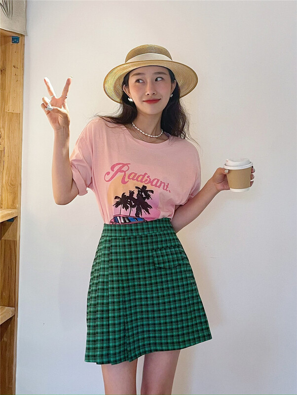 [m-canvas] Korean retro funny short sleeve T-shirt t8250# lwy