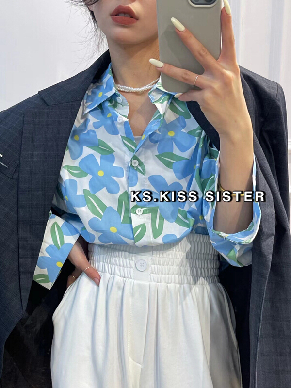 New year in early spring! [KS] fashion floral print shirt 22088# ozq