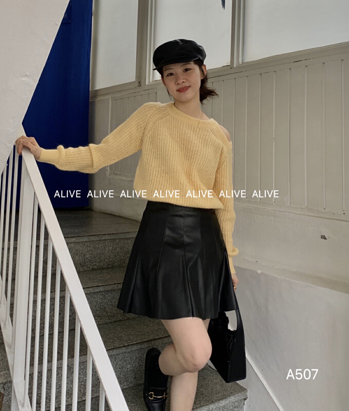 goods in stock! New year in early spring! [alive] versatile pleated high waist skirt 12993# jhy