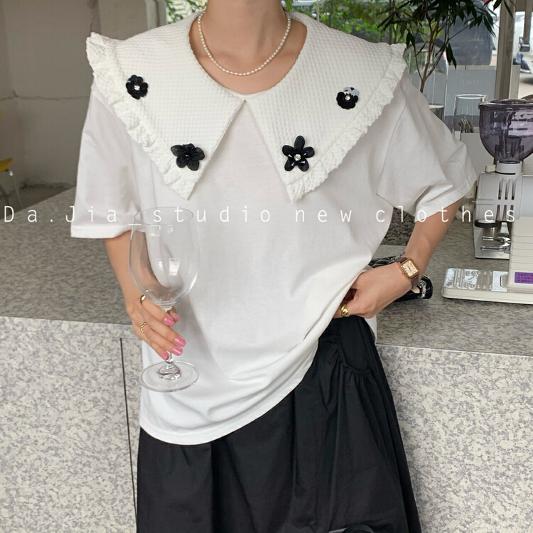 goods in stock! New in early summer! [Dajia] doll neck short sleeve cotton versatile short sleeve T-shirt 22200# CLS