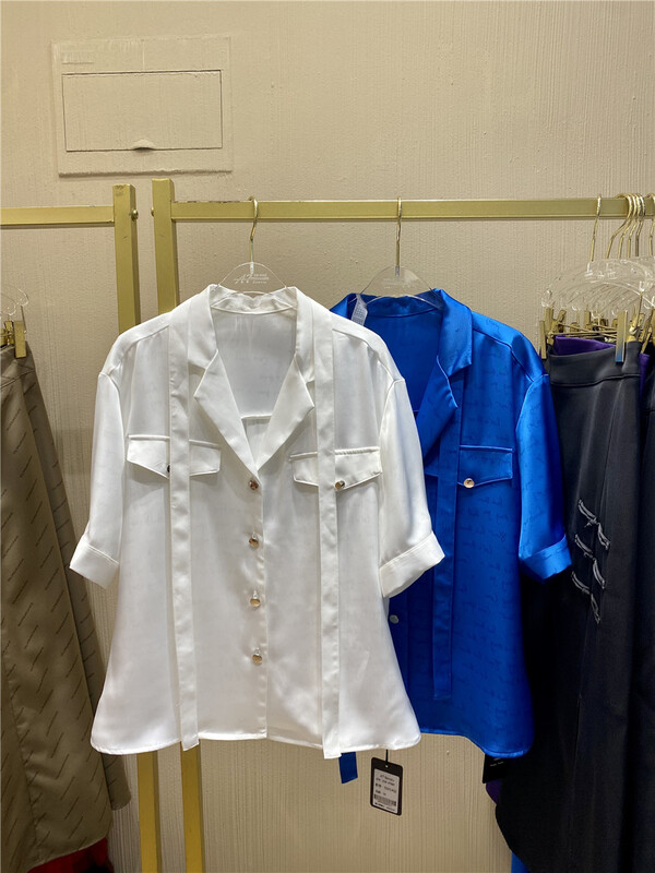 [Aite samari] temperament simple design shirt (detachable with streamer) 5601# JJ