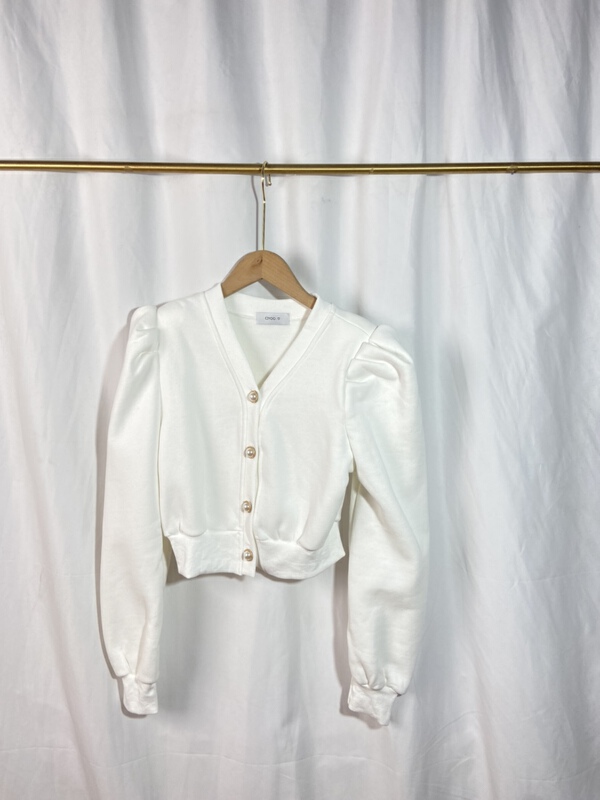 New in early summer! [yspy store] V-neck breasted bubble sleeve knitted cardigan ys1-847# Cl