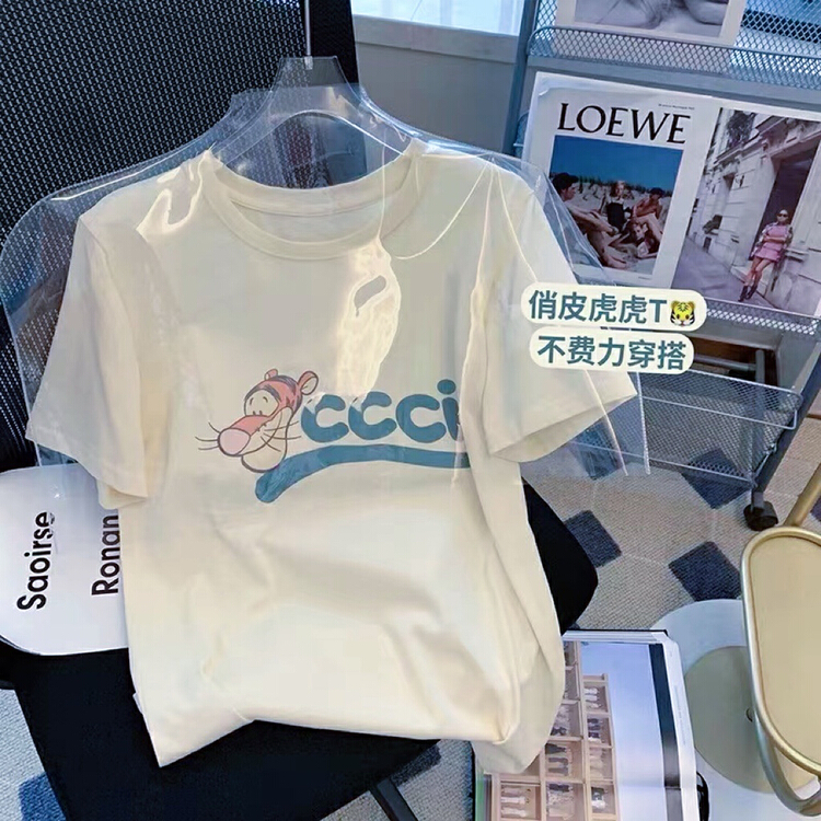 New in early summer! [TA +] Korean flower fashion short sleeve T-shirt 05695# XYY