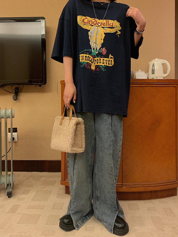 [lab eeda] printed crew neck summer loose small short sleeved T-shirt (T-shirt only) 2916# ozq